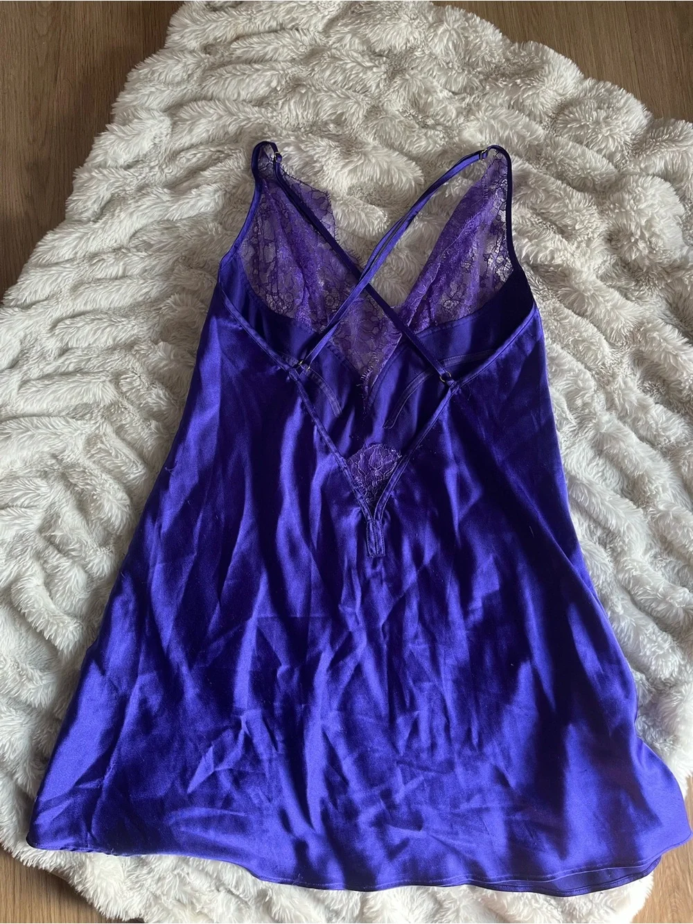 Victoria's Secret Royal Purple Satin Lace Chemise